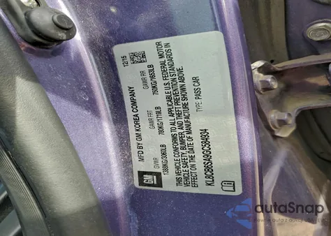 2016 Chevrolet Spark Ls z USA, uszkodzony, nr VIN KL8CB6SA9GC584934